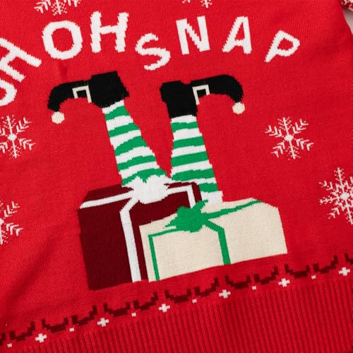 Image of Ugly Christmas Sweater Kids Girls Boys Reindeer Snowflake Knitted Xmas Holiday Pullover Sweater 2-9 Years Old