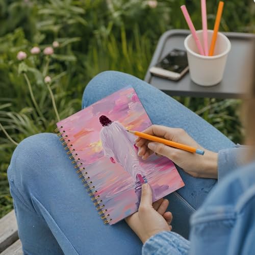 Jésus marchant sur l'eau rose carnet de prière robuste à spirales 14x21 - 5