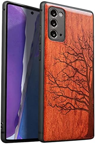 Carveit Wood Case for Galaxy Note20 Case [Hard Real Wood & Black Soft TPU] Shockproof Protective Cover Unique & Classy Wooden Case Compatible with Samsung Note20 5G (Eternal Tree-Rosewood)