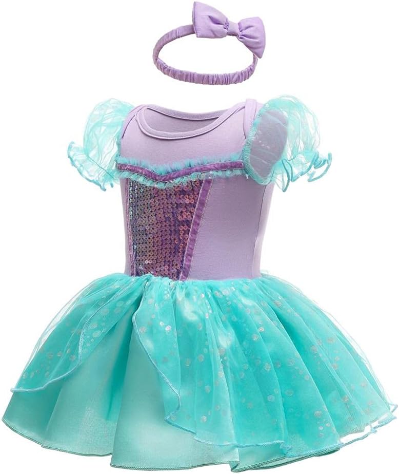 Dressy Daisy Infant Baby Girl Princess Dress Costume Romper Tulle Tutu Fancy Birthday Halloween Bodysuit Outfit with Headband