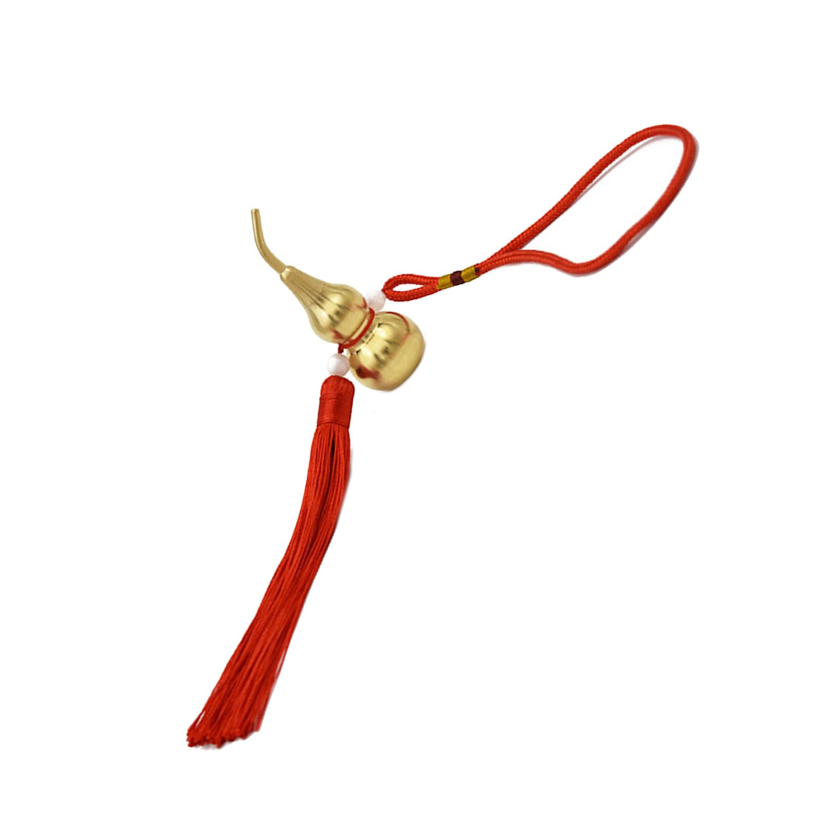 Antique Copper Gourd Hanging Decors Metal Ornament Lucky Tassels Charm Perfect for Living Room Car Interior Copper Gourd Tassels Hanging Charm for Car
