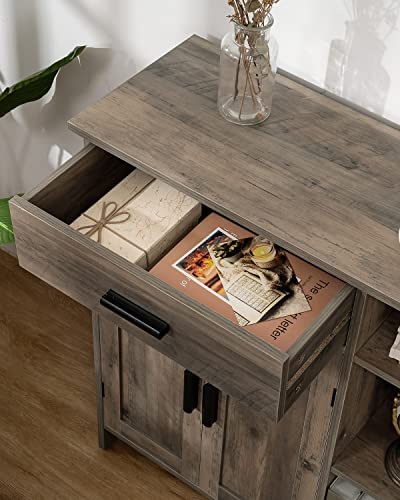 Weenfon Storage Cabinet, Coffee Bar Cabinet With Drawer, Bathroom Cabinet With Doors And Shelves, Freestanding Cupboard For Living Room, Rustic Oak thumb #5