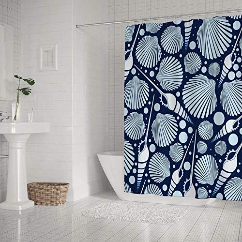 Rideau de douche imperméable et lavable bleu mer pour stopper l'eau au sol - 3