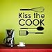 Spersonalizowane hasło pocałuj kucharza, przybory kuchenne ikona naklejka winylowa kuchnia restauracja wystrój domu naklejka ścienna! 73x80cm