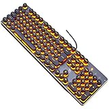 ★ 104 touches, Touches multimédias métalliques à sensation mécanique, Touches multimédia riches, Clavier de jeu esports, style ecstasy, divertissement de jeux de bureau est pratique et rapide.