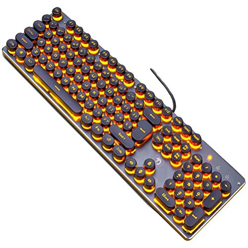 Clavier gaming filaire USB avec touches rondes rétroéclairées orange