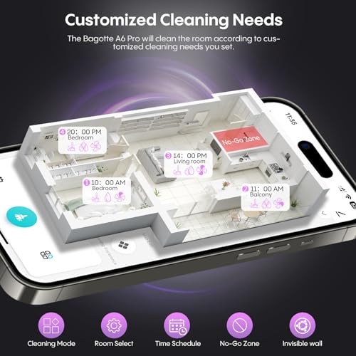 Robot Vacuum Cleaner with Mop, 10,000Pa Suction, Self-Emptying Station (120-Day), LiDAR Navigation, Multi-Floor Mapping, 150-Min Runtime, Carpet Boost, Anti-Tangle, No-Go Zones, App/Voice – 3-Pin Plug - Image 5