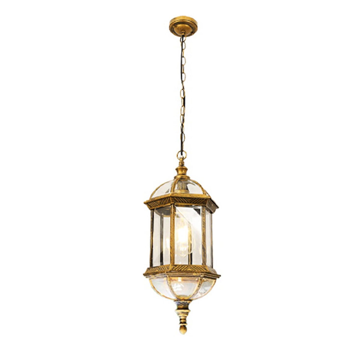 Entheronic Bronze Retro Outdoor Hanging Light Ip55 Waterproof Exterior Pendant Lamp E27 Aluminum, Glass Rustic Antique Outdoor Hanging Lantern For Porch Villa Pavilion Loft Entryway