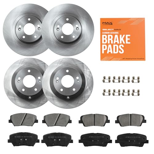 Image of MAX Advanced Brakes Brake Kit for 2013 to 2018 Hyundai Santa Fe Sport & 2014 to 2020 Kia Sorento,Brake and Rotor Kit Front and Rear, Carbon Ceramic, Rotors and Pads