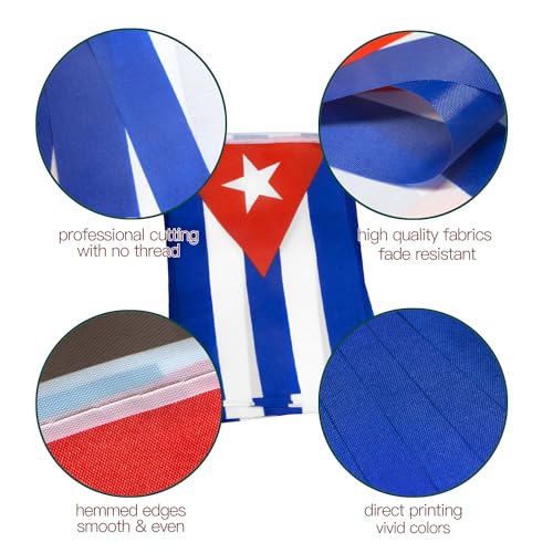 Image of Anley Cuba String Flag Pennant Flags, Patriotic Events 10th of October Cuban Independence Day Decoration Sports Bars - 33 Feet 38 Flags