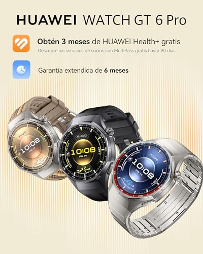 Miniatura 2 de HUAWEI Watch GT 6 Pro 46mm GPS Smartwatch 1.47''AMOLED, Negro | Pantalla Táctil, hasta 21 Días Autonomía, Ciclismo Nivel Profesional, NFC, para iOS Android, Análisis ECG,Monitoreo de salud