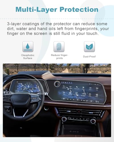Image of CDEFG 4Pcs for 2025 2026 Chevy Tahoe Suburban Screen Protector | for 2025 2026 Chevrolet Tahoe Suburban Accessories 17.7 inch Touchscreen & 11 inch Dash Nano Screen Cover HD Clear
