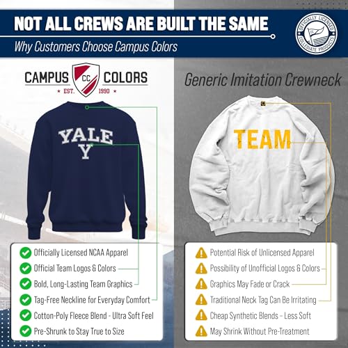 Image of NCAA College Sweatshirt Fleece Crewneck Pullover for Men and Women | Officially licensed NCAA college gameday crewneck pullover - 9 oz fleece lined sweatshirt with arch and logo design