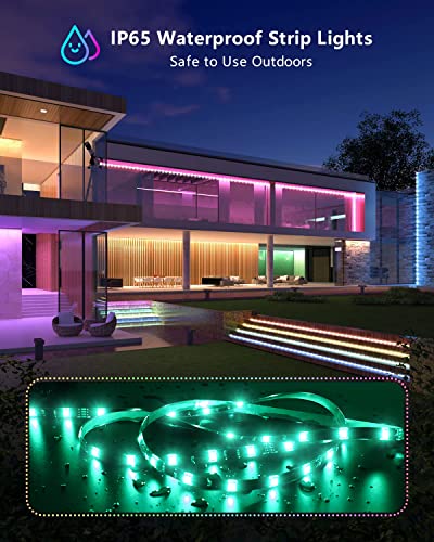 Image of MIHEAL 5050 RGB Black PCB LED Strip 32.8Ft 300Leds Waterproof Kit | Comes with IR remote and power supply, flexible light tape for truck, kitchen, bedroom & indoor home decor