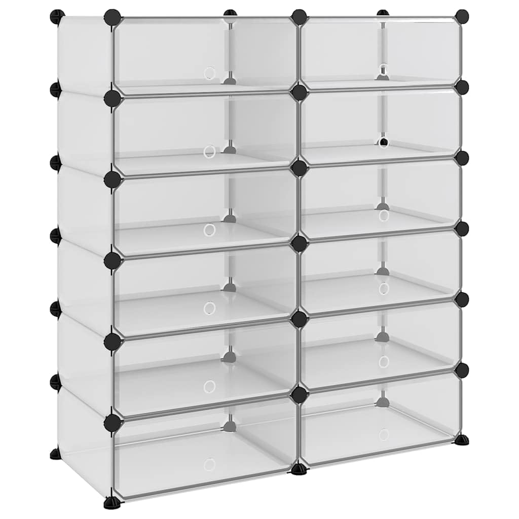 Scarpiera trasparente modulare, 94,5 x 36,5 x 106 cm