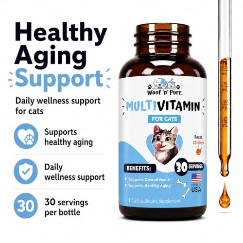 Cat Multivitamin - Promotes Healthy Skin & Coat, Joint Support, Longevity & More - Cat Vitamins - Cat Supplements & Vitamins - Cat Vitamins for Indoor Cats - Kitten Vitamins - Cat Immune Support - 1oz - Image 4