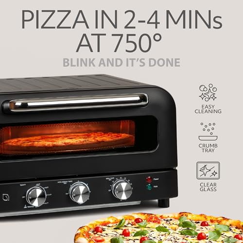 Image of WILLOW Eco Series Electric Indoor Pizza Oven - 1800W, 5 Presets, Heats up to 750F, Countertop Pizza Maker with 12 inch Ceramic Stone for Pizzeria-Style Crust, Scraper and Cutter Included Horno Para Pizza