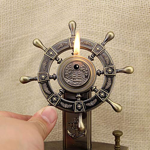 Creative Ashtray Smoking Ash Tray Personality Rudder Metal Fashion Styling Smoky Lighter Function Inflatable Ash Holder Home Decoration Gift 15.5 11Cm #TOP3