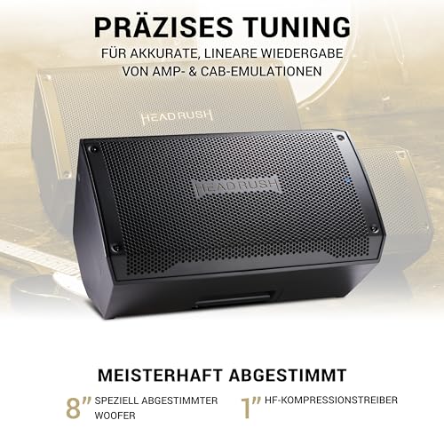 HeadRush FRFR108 MKII - 2000W E Gitarre und Bass Verstärker, 8\ Fullrange Linearer Frequenzgang Bluetooth-Lautsprecher für Multi-FX und Amp Modeling Prozessoren