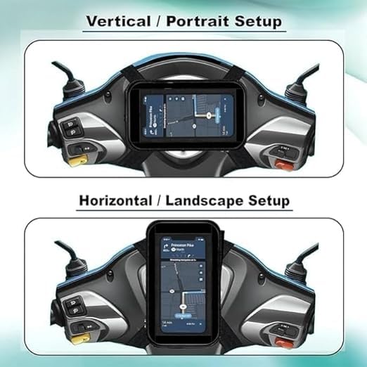 Image of Polyester Handlebar Universal Mobile Holder Mount Pouch Bag Waterproof for Activa Jupiter EV Ola-S1 Pleasure Ntroq All Scooter Scooty Bike Fit 7 Inches Phone (Black)