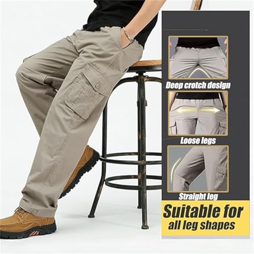 Jollywish Pant, FlexRover - Ultra Comfort Flex Fit Cargo Pants, Plus Size Cargo Work Pants for Men4