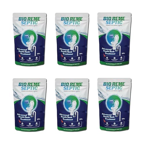 Image of Bio Reme Septic Tank Cleaning Powder for Sludge Build Up Reduction and Odour Control, Eco Friendly Microbial Septic Care for Regular Maintenance, Available in Pack of 6 (1.5 Kg Total)
