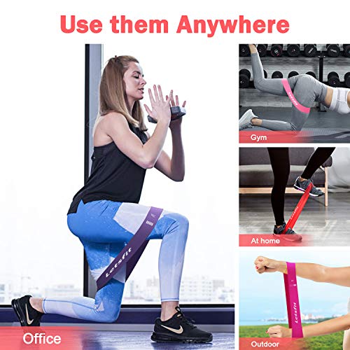 Letsfit Resistance Loop Bands, Resistance Exercise Bands for Home Fitness, Crossfit, Stretching, Strength Training, Physical Therapy, Natural Latex Workout Bands, Pilates Flexbands, 12" x 2"