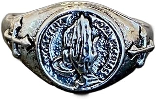 祈る手 十字架 シルバー リング メキシカンヴィンテージ 18号-22号前後