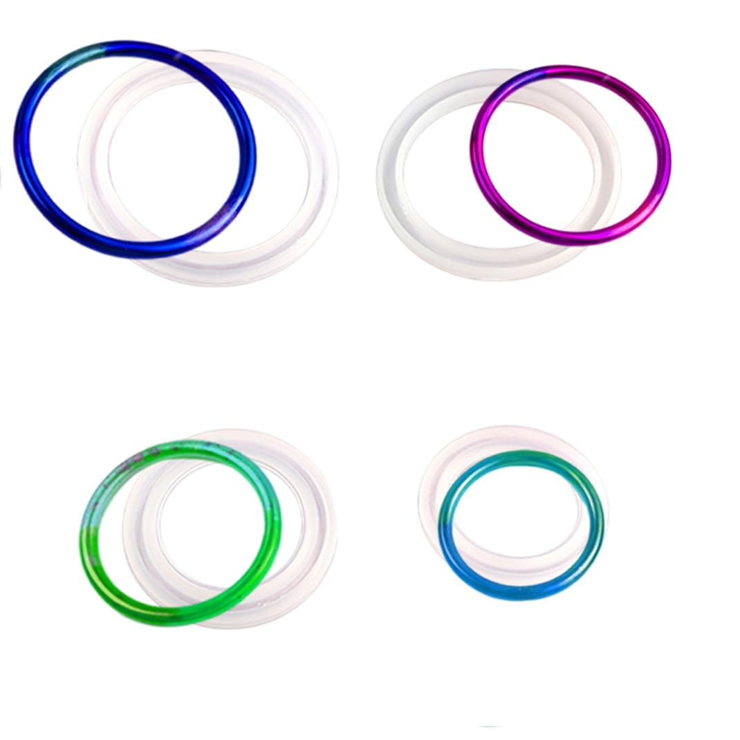 iSuperb 4 stuks siliconen harsvormen voor het maken van ringen, voor het maken van sieraden, knutselen, armbanddecoratie (armbandvorm