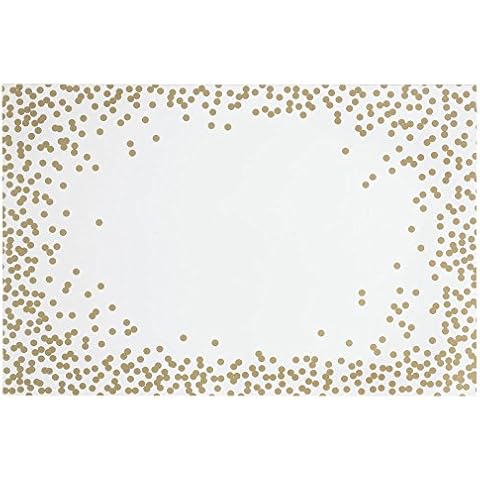 Gold Confetti Disposable Paper Placemats for Table - 18 Sheets American Made Cover