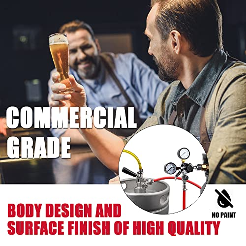 Mrbrew All 304 Stainless Steel Keg Coupler, Commercial Sankey Kegerator D System Keg Tap Dispenser For I.d 5/16'' Draft Beer Line Gas Brewing Tubing With Check Valve Sealing Washer Hose Clamp #TOP5