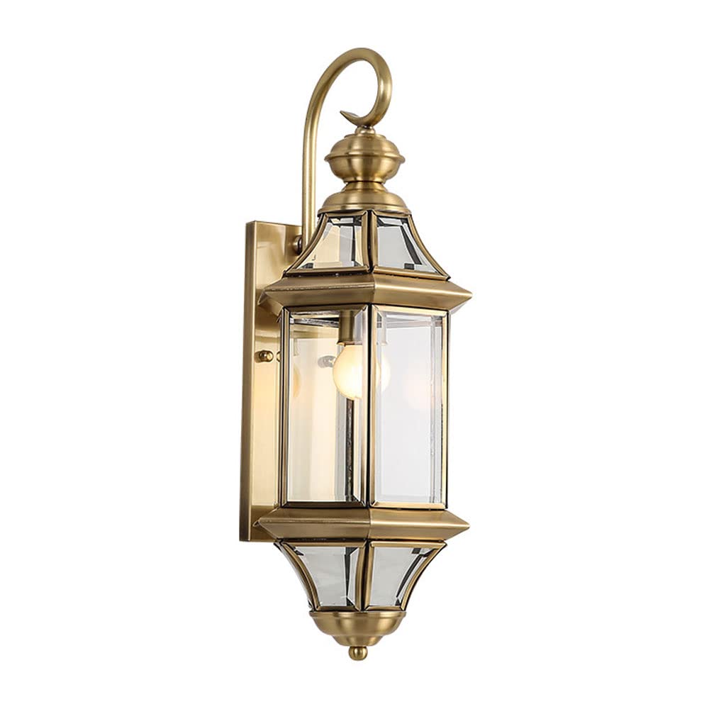 Lanterne murale laiton étanche pour applique d'extérieur garage et patio