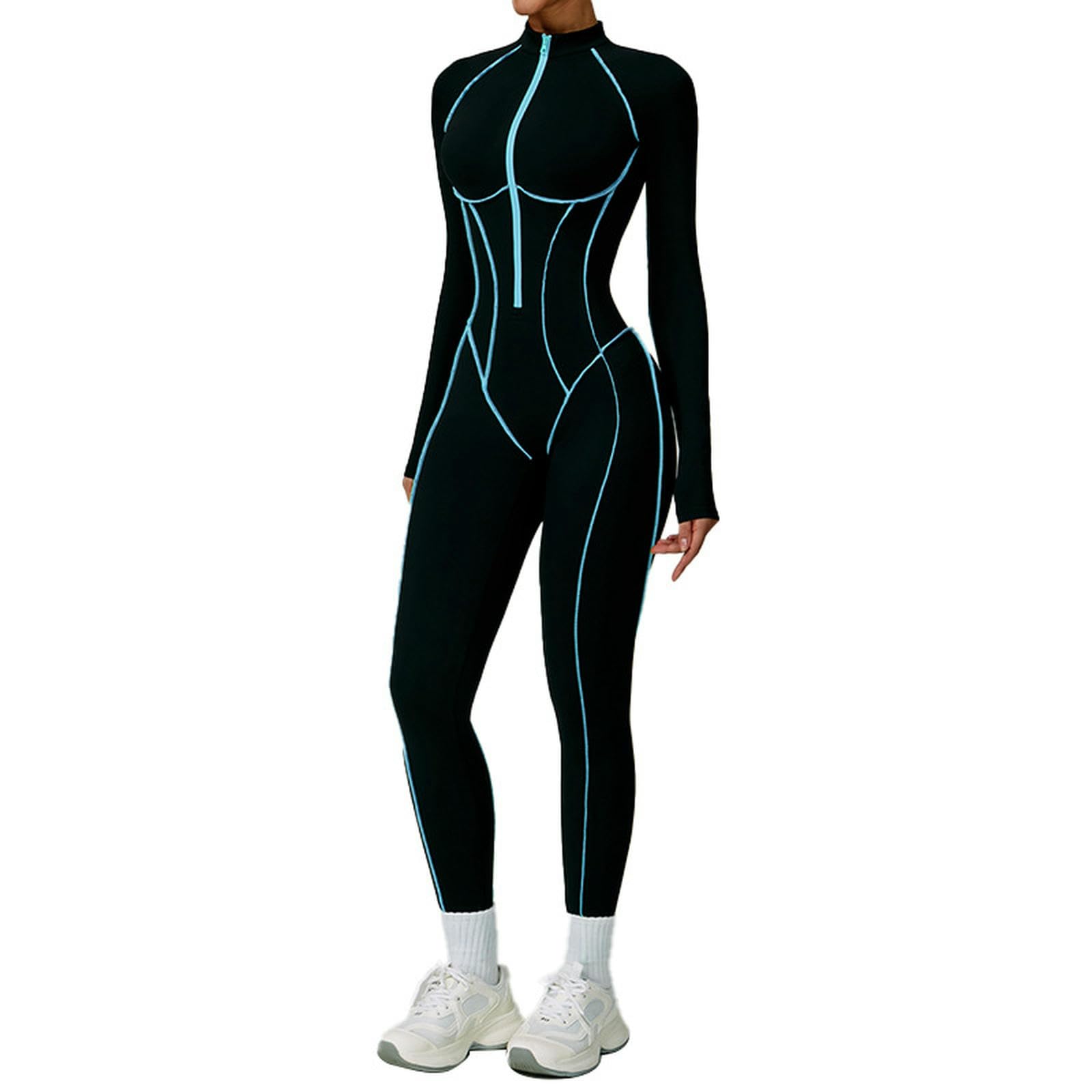 Mono de yoga para mujer deportivo y ajustado en color azul ideal para correr y hacer deporte