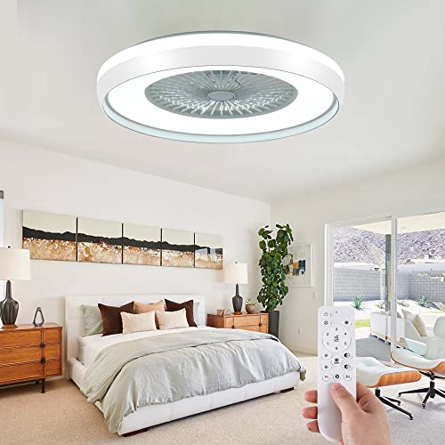 HUMHOLD Low Profile Ceiling Fan with 3-Dimmable Light, 24" Flush Mount Ceiling Fan Lighting Remote & APP Control, 6 Speeds Timing Reversible Blades, Smart Enclosed Ceiling Fan for Bedroom/Living Room HUMHOLD Low Profile Ceiling Fan with 3-Dimmable Light, 24" Flush Mount Ceiling Fan Lighting Remote & APP Control, 6 Speeds Timing Reversible Blades, Smart Enclosed Ceiling Fan for Bedroom/Living Room