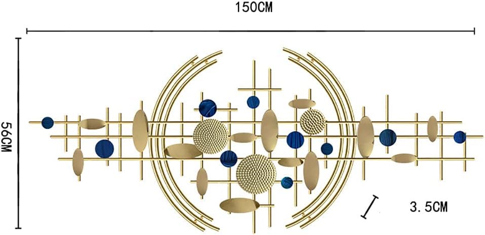 Image of ULTRA SHINE HOME DECOR Modern 3D Creative Rounds & Lines Metal Wall Art Geometric for Home Decoration, Bedroom, Living Room, Hotel & Restaurant Decor (50 x 24 Inch)