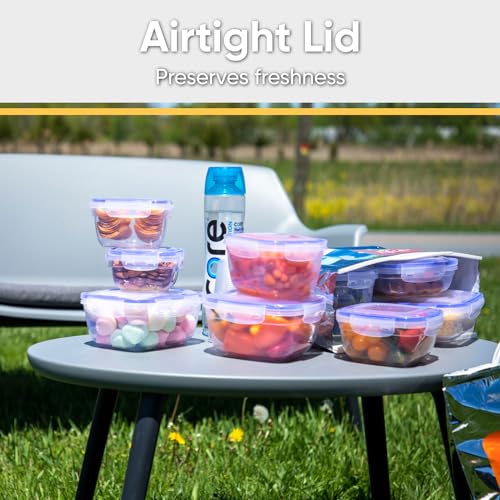 Image of Superio Plastic Food Storage Container Set, BPA Free, Sealed Containers with Airtight Lids for Pnatry, Cupboard, and Fridge- Microwave and Dishwasher Safe (10) (9 Pack)