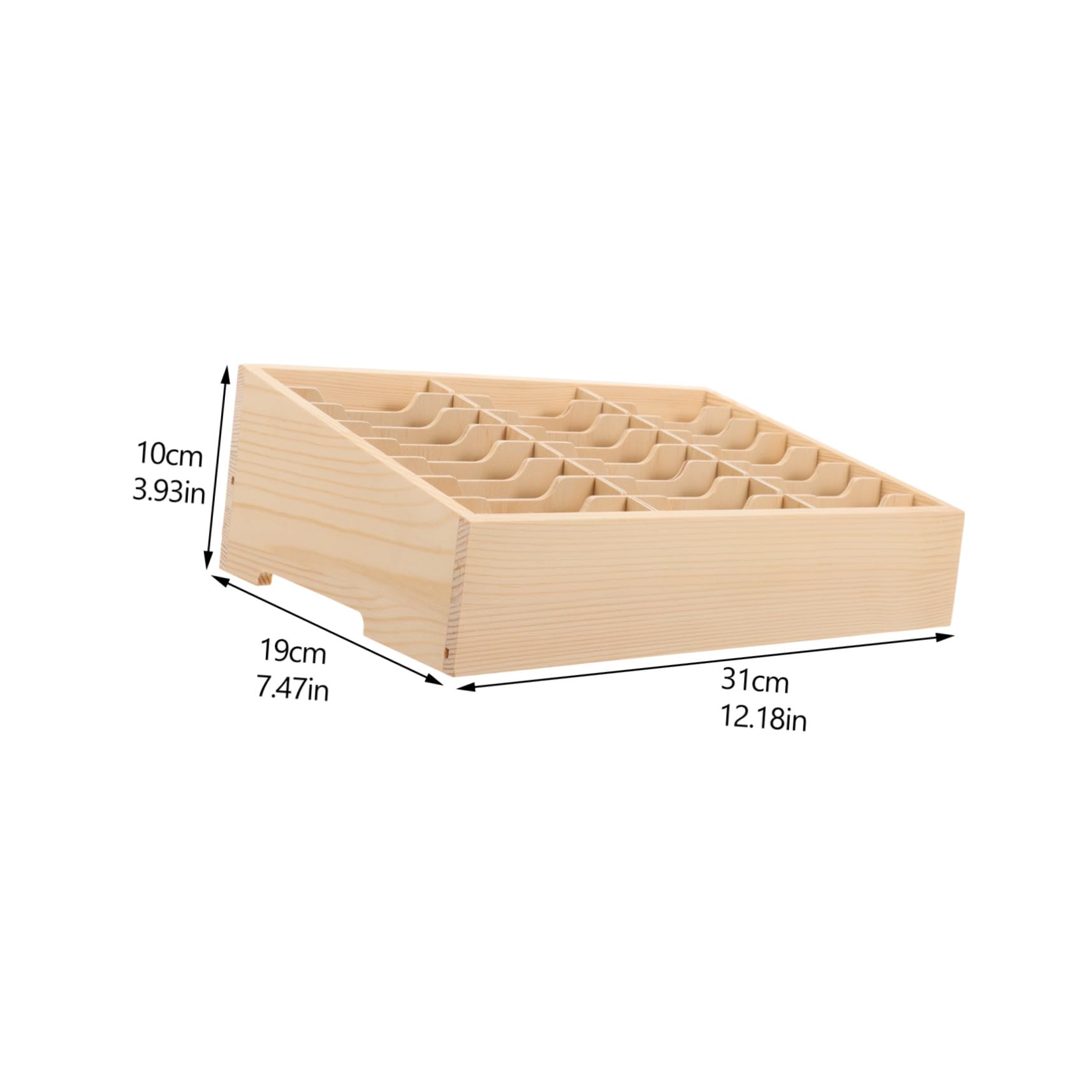 Caja Organizadora de Teléfono de Madera Khaki para Escritorio | Compartimentos Múltiples, para Aulas y Salas de Conferencia, Ordena Útiles y Pequeños Objetos Gran Capacidad