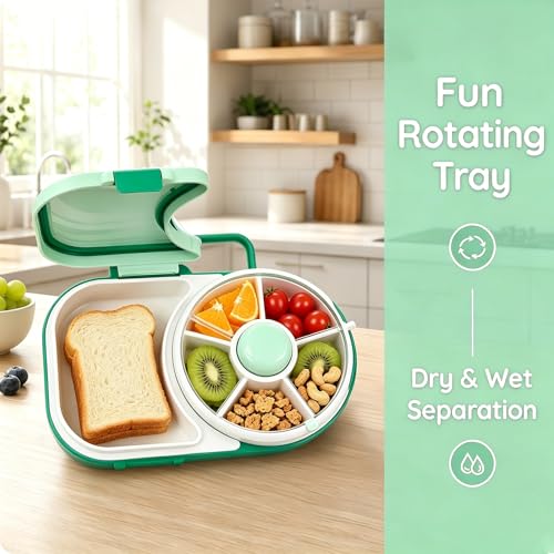 Boîte à collation avec compartiments assiette à collation étanche et spinner à goûter - 6