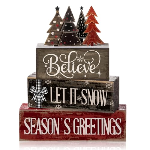 Moucuny 4 Pcs Christmas Table Decor Christmas Tree Centerpiece Rustic