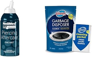 NeilMed NeilCleanse Piercing Aftercare Fine Mist 6.3 Fluid Ounce and Glisten Garbage Disposer Cleaner 4 Packets