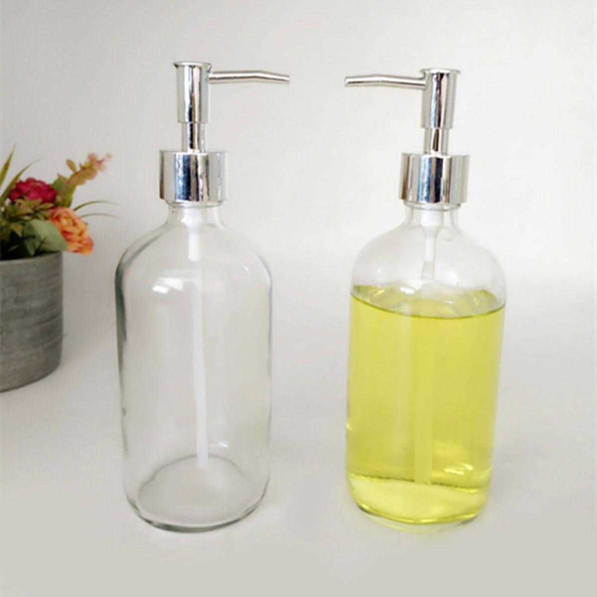 4 Piezas Botella de Loción de Vidrio de 500ml