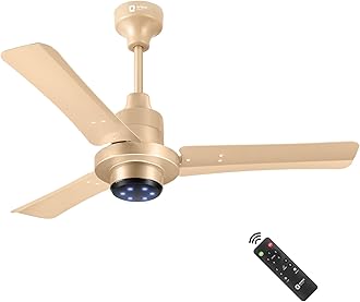 I Tome Pro 900 mm BLDC Ceiling Fan with Remote | BEE 5-star rated Energy Saving Fan | 3-year warranty by Orient | (Topaz Gold)