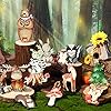 Feekoon 12 Pcs Wooden Animal Cutout Shapes Forest Painted Woodland Decorations Animals Wood Table Centerpieces Woodland Creature Decor for Craft Party Supplies Birthday Favors Cake Decor #1