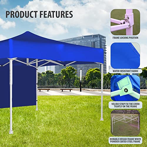 Image of ORILEY Heavy Duty Gazebo Tent 6.5 ft | 17.5 Kg Strong Frame | Foldable Pop-Up Canopy Tent with 3 Side Open | UV Protection Outdoor Folding Tent for Garden, Terrace, Events & Promotional Use (Blue)