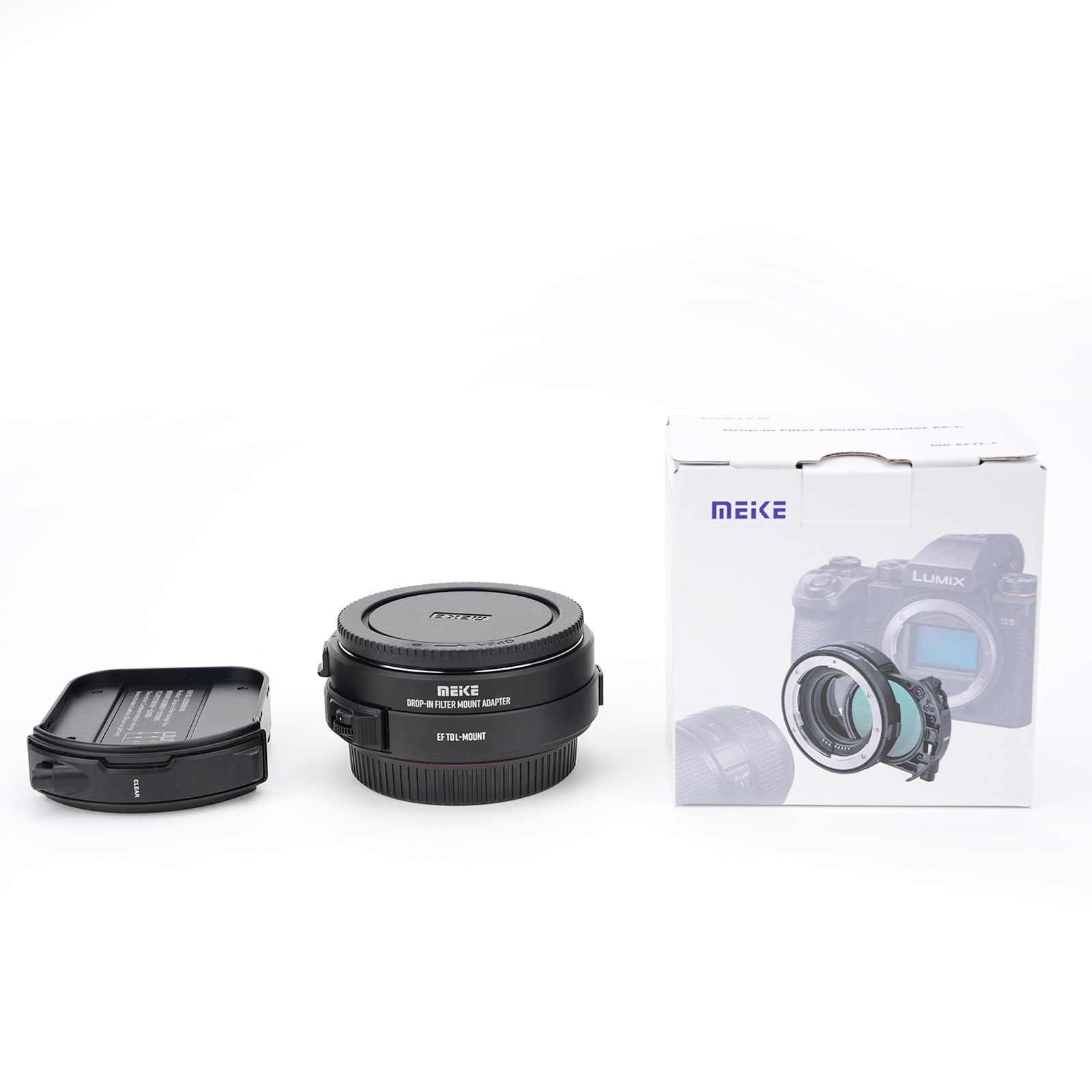 Meike EFTL-C VND Metall AF Mount Objektivadapter mit Drop-in variablen ND- und UV-Filtern Konverter für Canon EF/EF-S Objektive auf Lumix Sigma L spiegellose Kameras S1 S1R S9 S1H FP