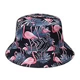 Flamingo Hut, Fischerhut Herren und Damen, Fischerhut Lustig, Anglerhut Lustig Schön und Langlebig Klappbar Bucket Hat Herren Geeignet für Angeln Camping und Outdoor Reisen