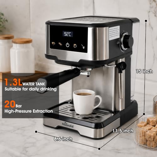 Image of Espresso Machine with Milk Frother, Professional Coffee Maker