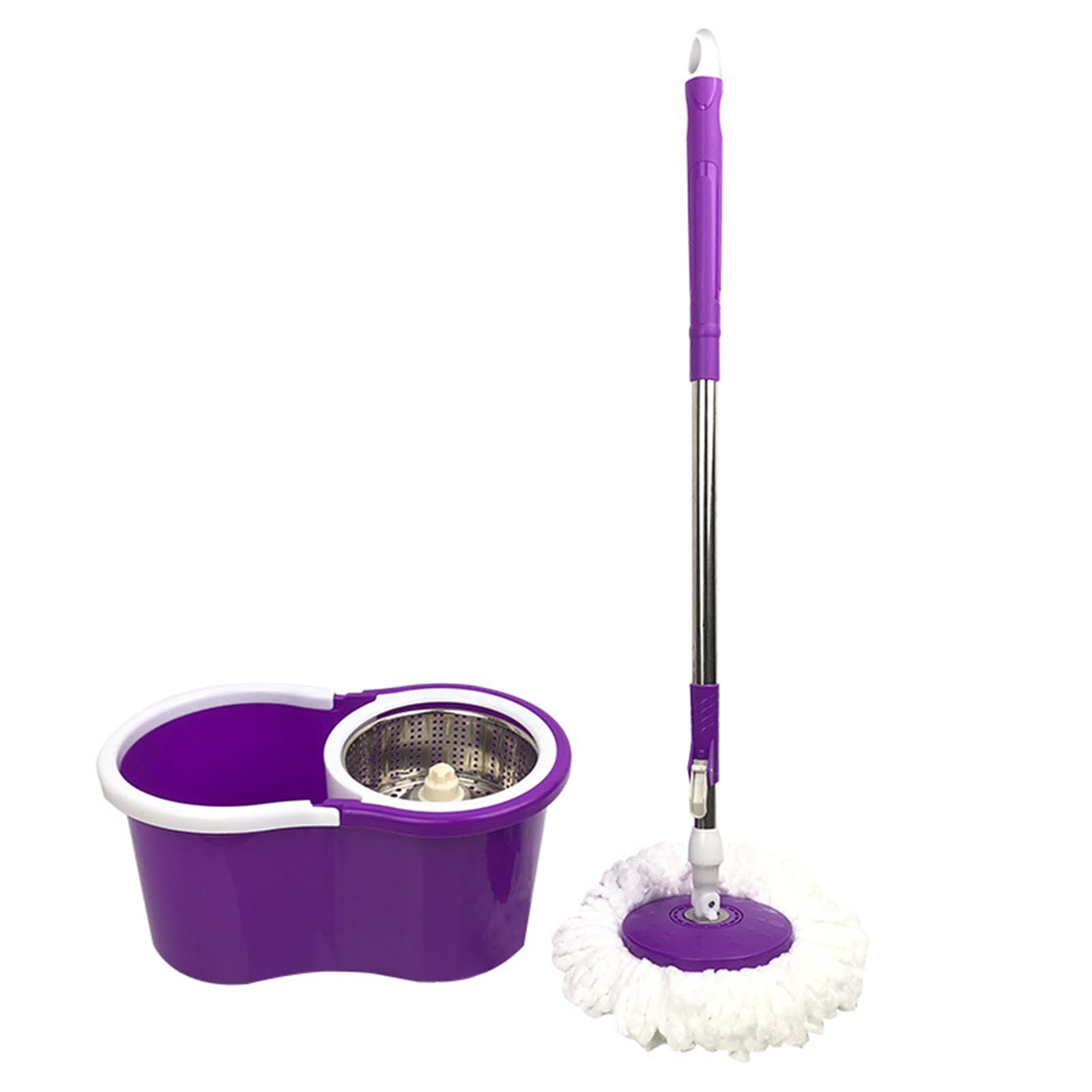 Hhhxkkuo Eight-Shaped Bucket Dual-Drive Household Hands-Free Lazy Mop Bucket Spin Dryer Mop Bucket with 2 Mop Heads for All Hard Floors