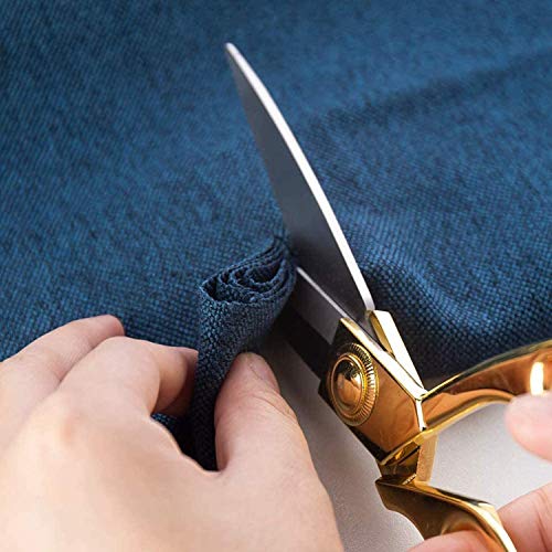 ZJMZZM 8.5 '' Gold Stainless Steel Sharp Tailor Scissors Professional Household Shears Craft Fabric Heavy Duty Cutting Sewing, Crafts, Home Kitchen Office - Thumbnail 5