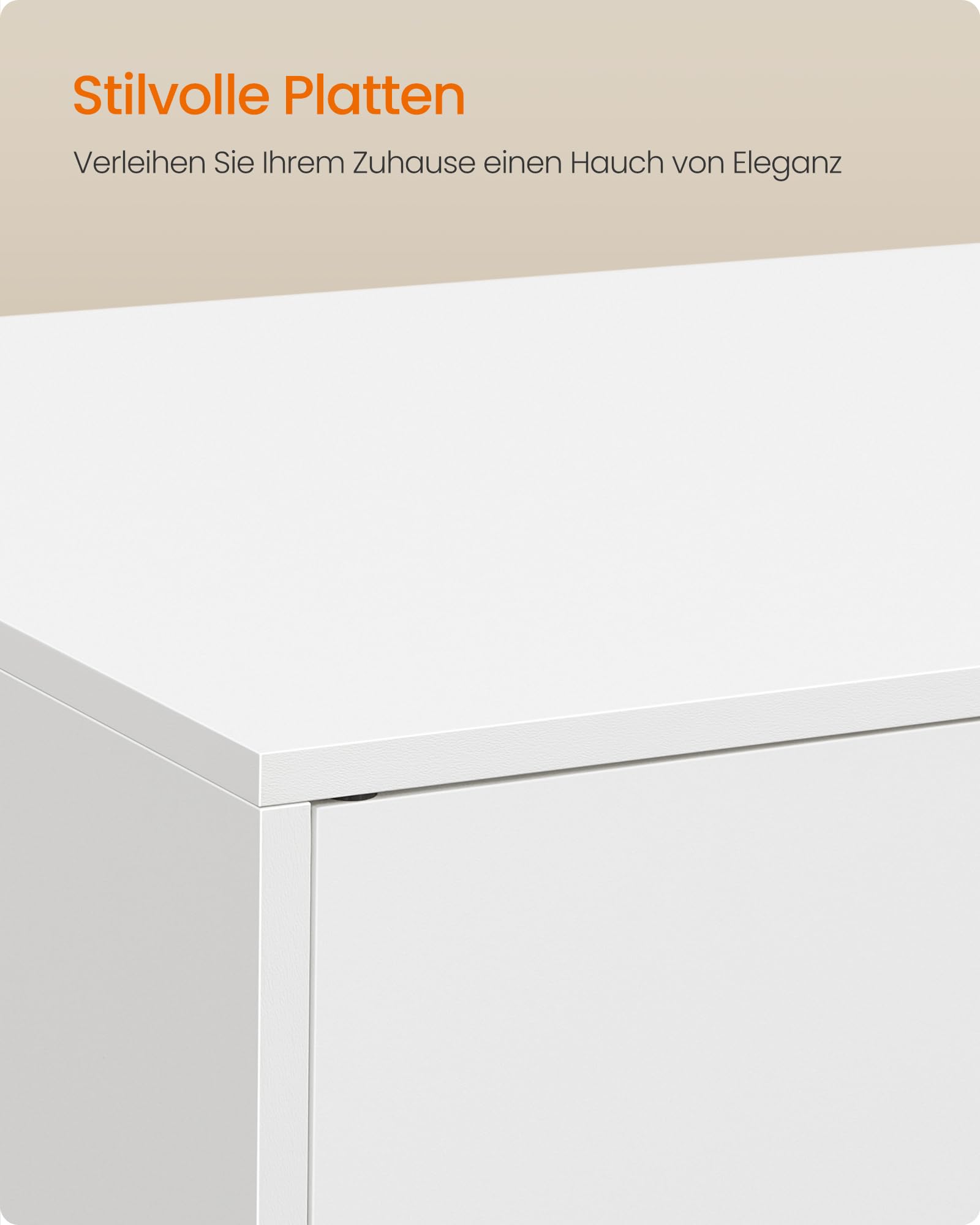 Feandrea Custos Kollektion - Katzenklo-Schrank, Moderne Katzentoilette, Katzenhaus, Vordereingang, Doppeltüren mit Griffen, Beistelltisch, für Wohnzimmer, 80 x 50 x 45 cm, mattweiß PCL020WB02
